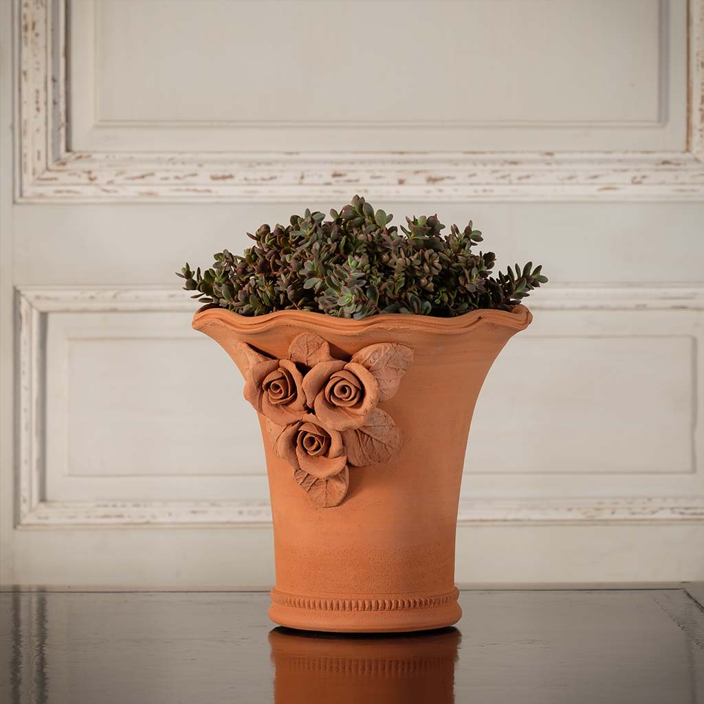 8 inch terracotta plant pots Rose Planter Rose Planter - 8" | Handmade Terra Cotta