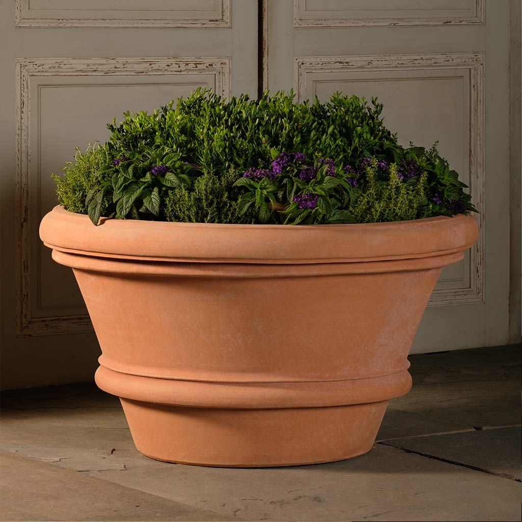 squat pot for plants Squat Rolled Rim Planter Squat Rolled Rim Planter - 24" | Handmade Terra Cotta