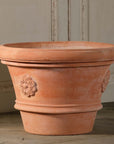 Rolled Rim Vase With Rosette