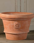 Rolled Rim Vase With Rosette